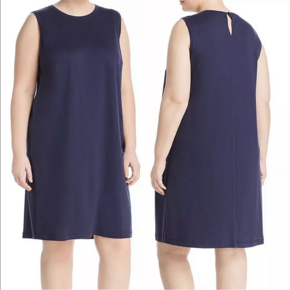 NEW EILEEN FISHER Tank Dress Roundneck K/L
Fluid Tencel Indigo Blue PLUS 1X $218